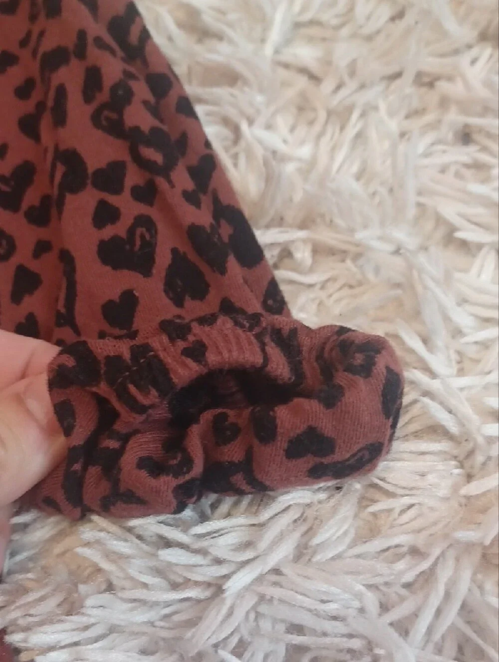 Old Navy Brown Dress with Black Heart Print